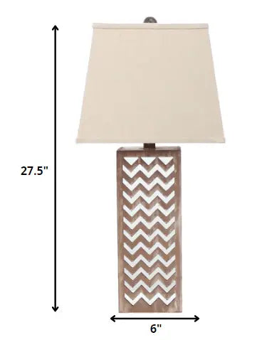 6 X 6 X 27.5 Tan Metal Mirror - Table Lamp - Homeroots - Flyclothing LLC