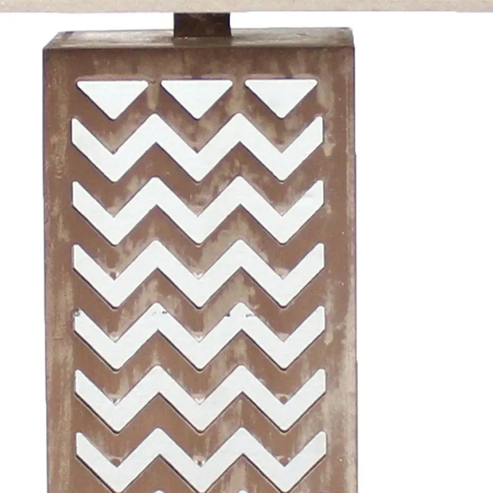 6 X 6 X 27.5 Tan Metal Mirror - Table Lamp - Homeroots - Flyclothing LLC