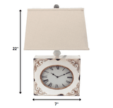 7 X 7 X 22 White Vintage Metal Clock Base - Table Lamp - Homeroots - Flyclothing LLC