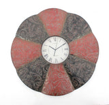 30" Novelty Red And Black Glass Analog Wall Clock - Homeroots