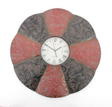30" Novelty Red And Black Glass Analog Wall Clock - Homeroots