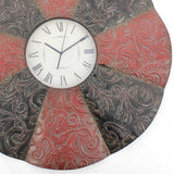 30" Novelty Red And Black Glass Analog Wall Clock - Homeroots