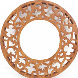24" Brown Round Framed Accent Mirror - Homeroots - Flyclothing LLC