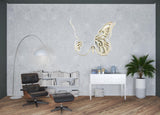23" X 19" X 4" Light Yellow Rustic Butterfly Wooden Wall Decor - Homeroots - Flyclothing LLC