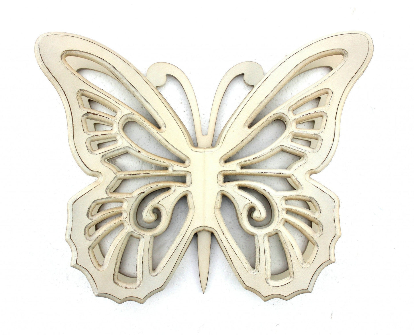 23" X 19" X 4" Light Yellow Rustic Butterfly Wooden Wall Decor - Homeroots - Flyclothing LLC