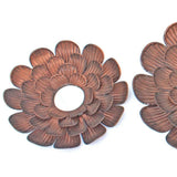 Set of Three Copper Novelty Metal Framed Accent Mirror - Homeroots
