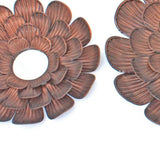 Set of Three Copper Novelty Metal Framed Accent Mirror - Homeroots