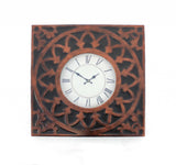 23" Square Bronze Glass Analog Wall Clock - Homeroots