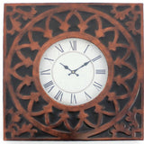 23" Square Bronze Glass Analog Wall Clock - Homeroots
