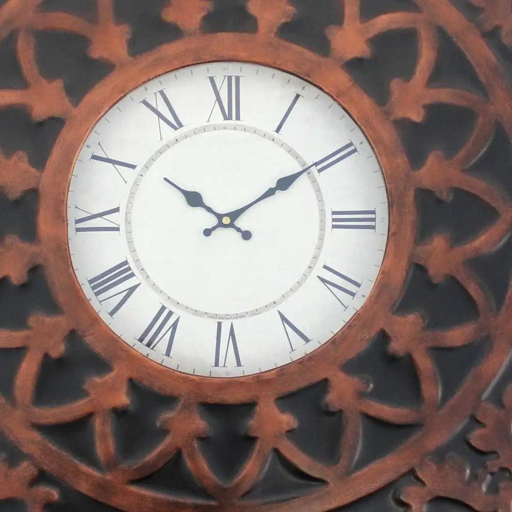 23" Square Bronze Glass Analog Wall Clock - Homeroots - Flyclothing LLC