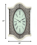 20" Novelty White Glass Analog Wall Clock - Homeroots - Flyclothing LLC