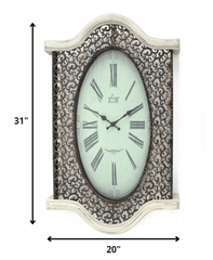 20" Novelty White Glass Analog Wall Clock - Homeroots