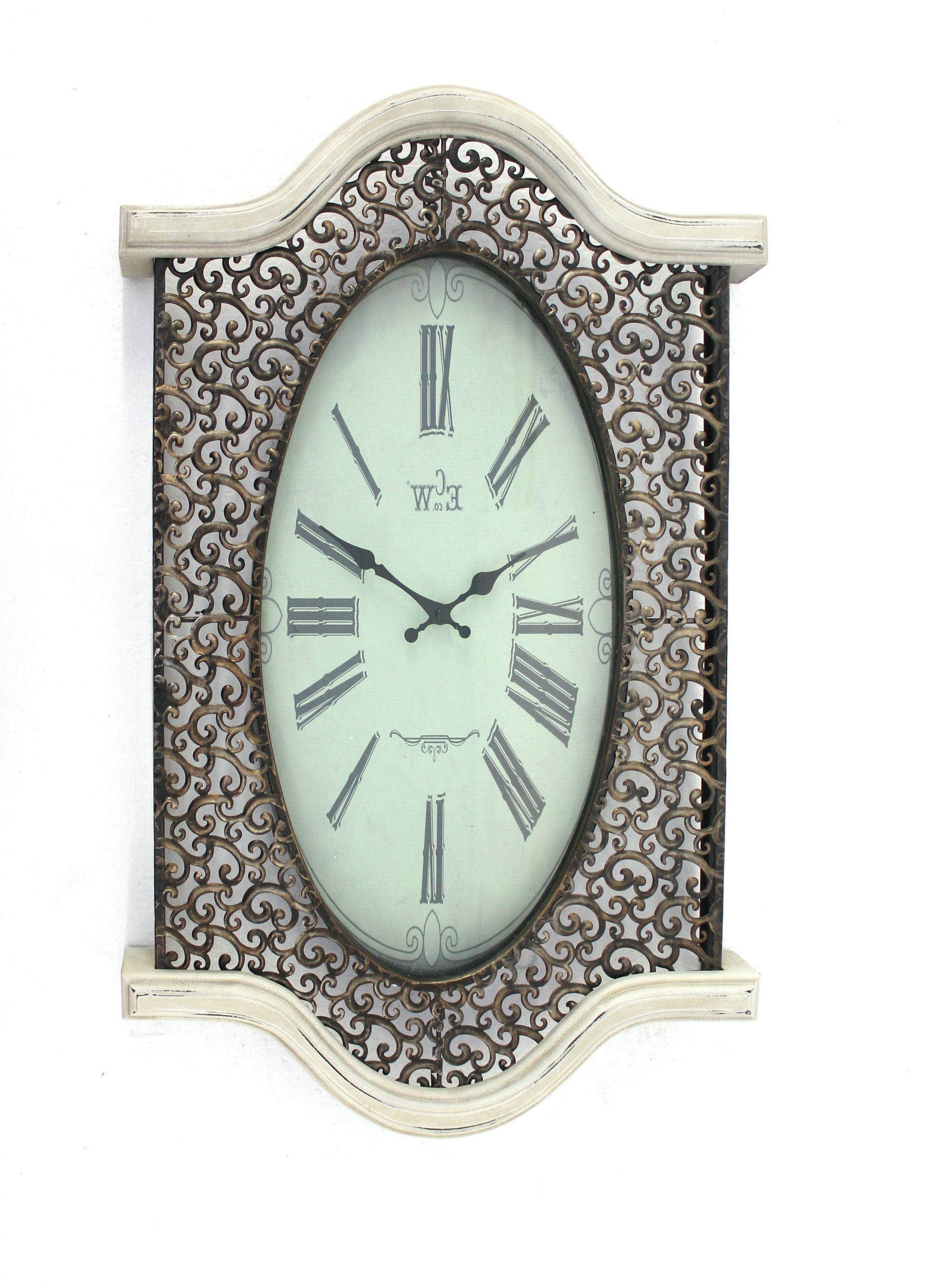 20" Novelty White Glass Analog Wall Clock - Homeroots