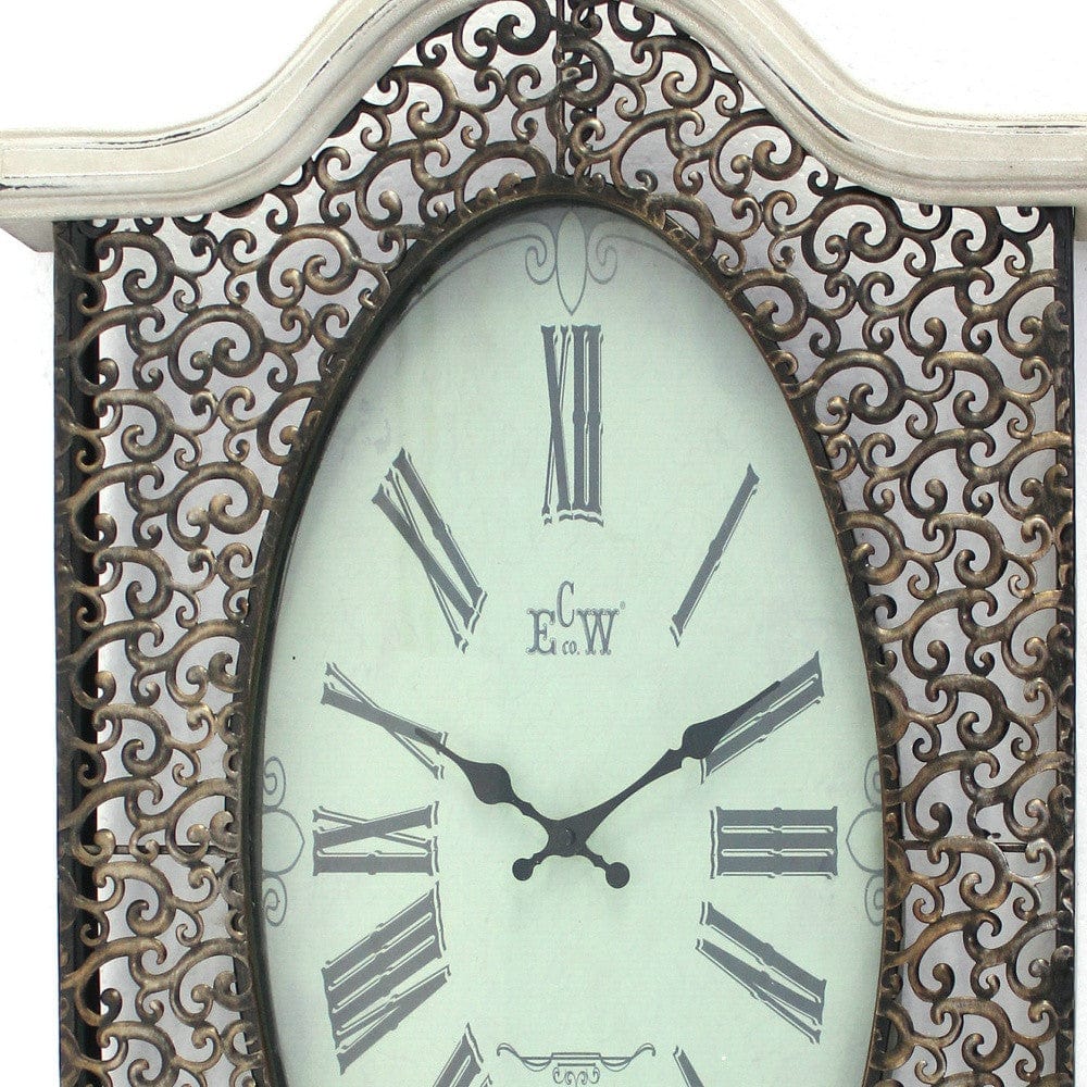 20" Novelty White Glass Analog Wall Clock - Homeroots