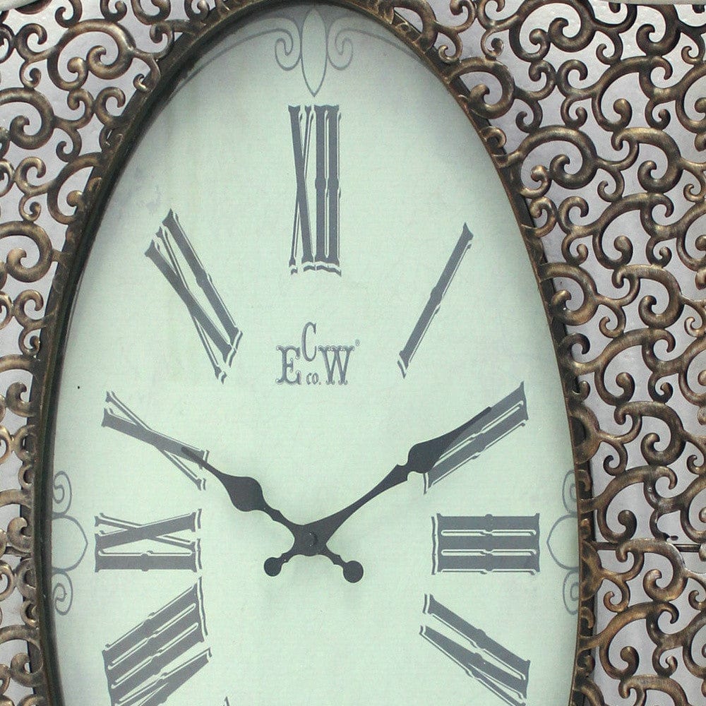 20" Novelty White Glass Analog Wall Clock - Homeroots