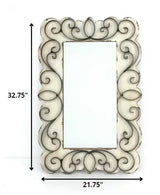White Framed Accent Mirror - Homeroots - Flyclothing LLC