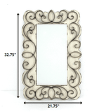 White Framed Accent Mirror - Homeroots - Flyclothing LLC