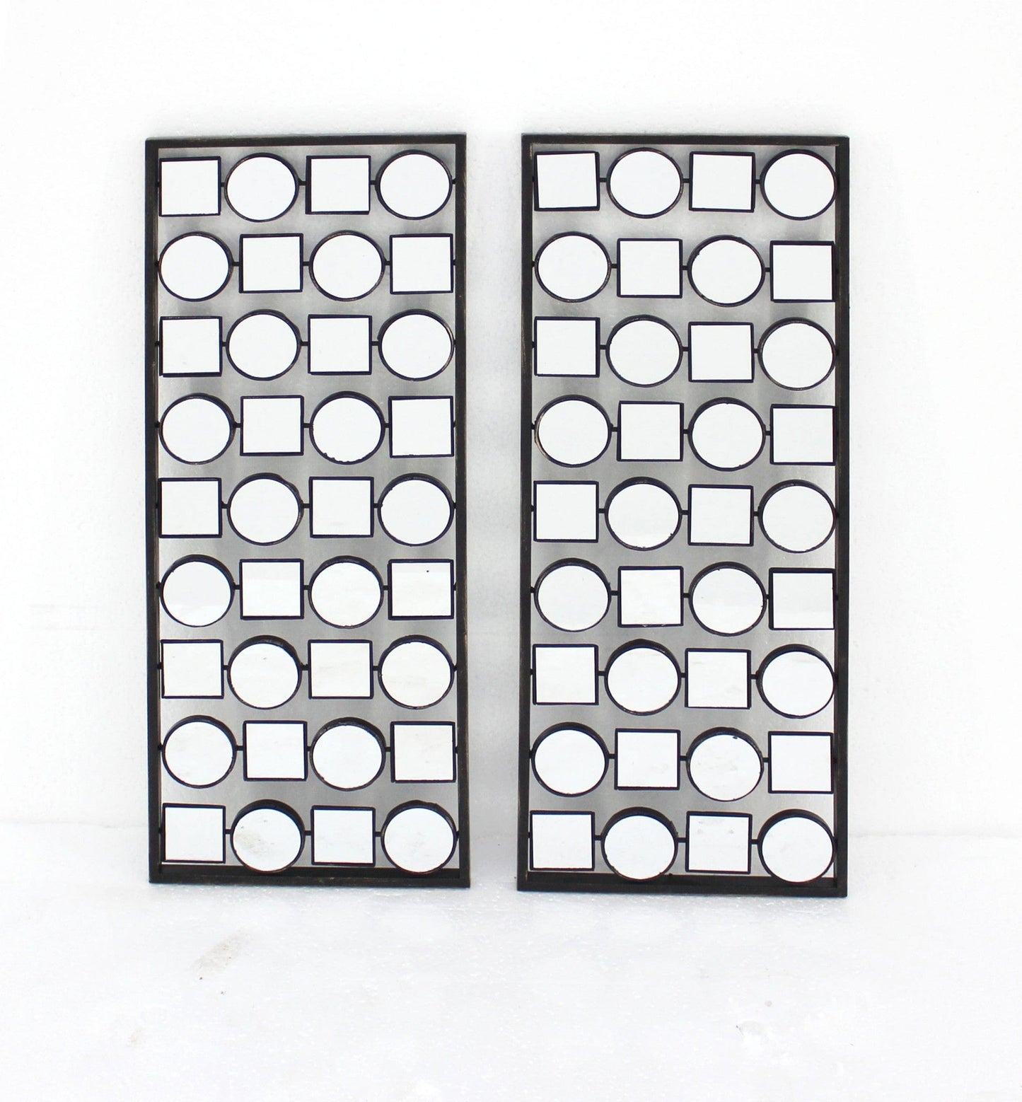 Set of Two 30" X 12" Bronze Mirrored Metal Abstract Wall Decor - Homeroots - Flyclothing LLC