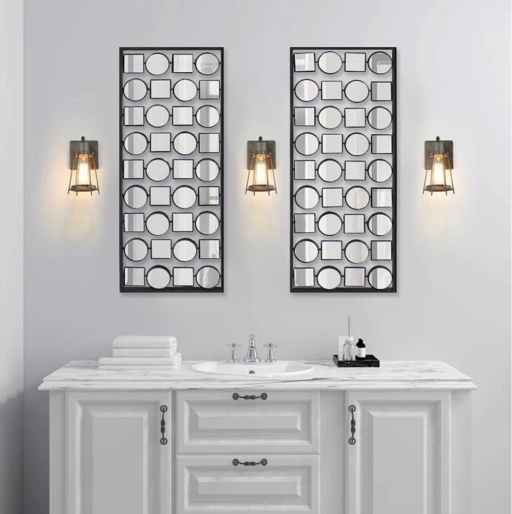 Set of Two 30" X 12" Bronze Mirrored Metal Abstract Wall Decor - Homeroots - Flyclothing LLC