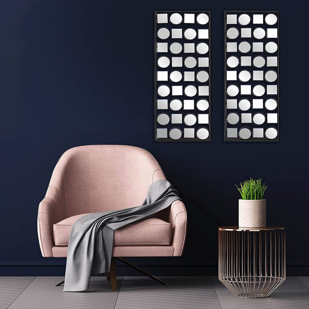 Set of Two 30" X 12" Bronze Mirrored Metal Abstract Wall Decor - Homeroots - Flyclothing LLC