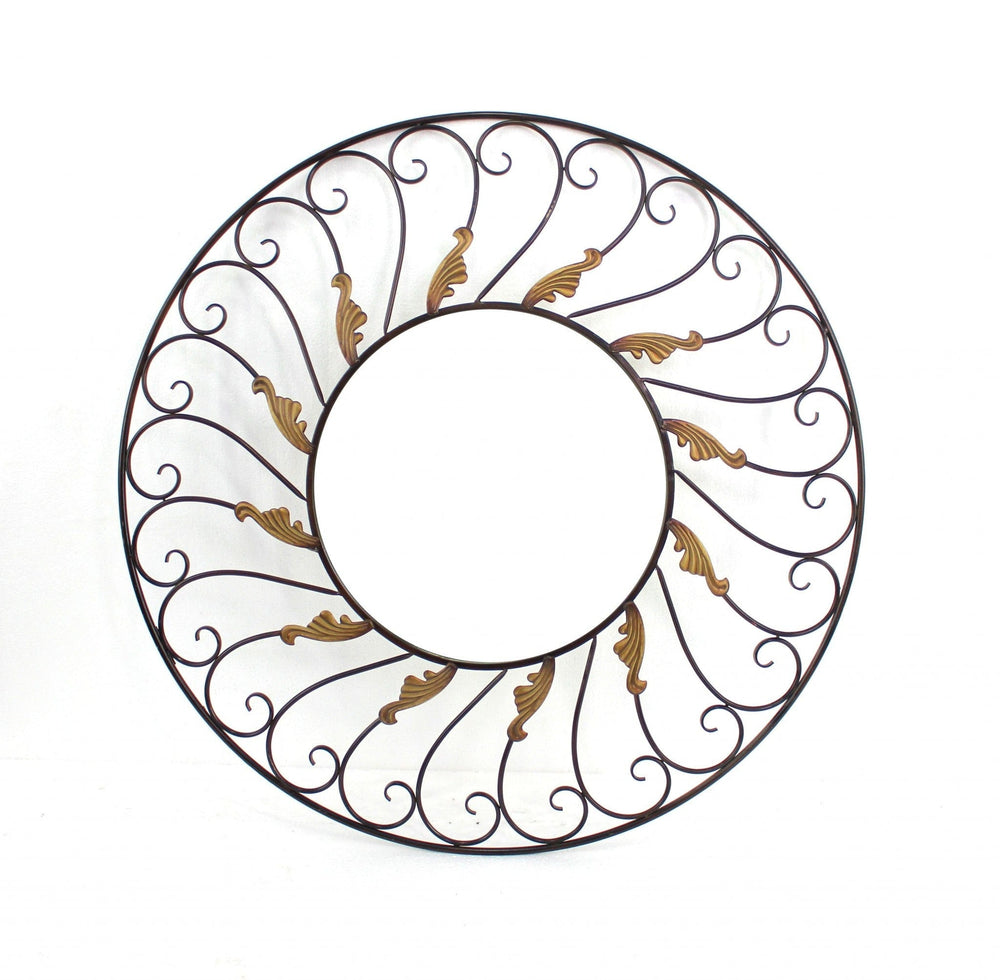 Bronze Round Accent Metal Mirror - Homeroots - Flyclothing LLC