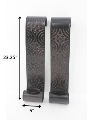 5" X 5" X 23.25" Brown, Vintage, Metal - Wall Candle Holder Sconce Set - Homeroots - Flyclothing LLC