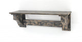 8 X 30 X 9.75 Black Vintage Wooden 4 Metal Hooks - Wall Shelf - Homeroots - Flyclothing LLC
