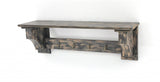 8 X 30 X 9.75 Black Vintage Wooden 4 Metal Hooks - Wall Shelf - Homeroots