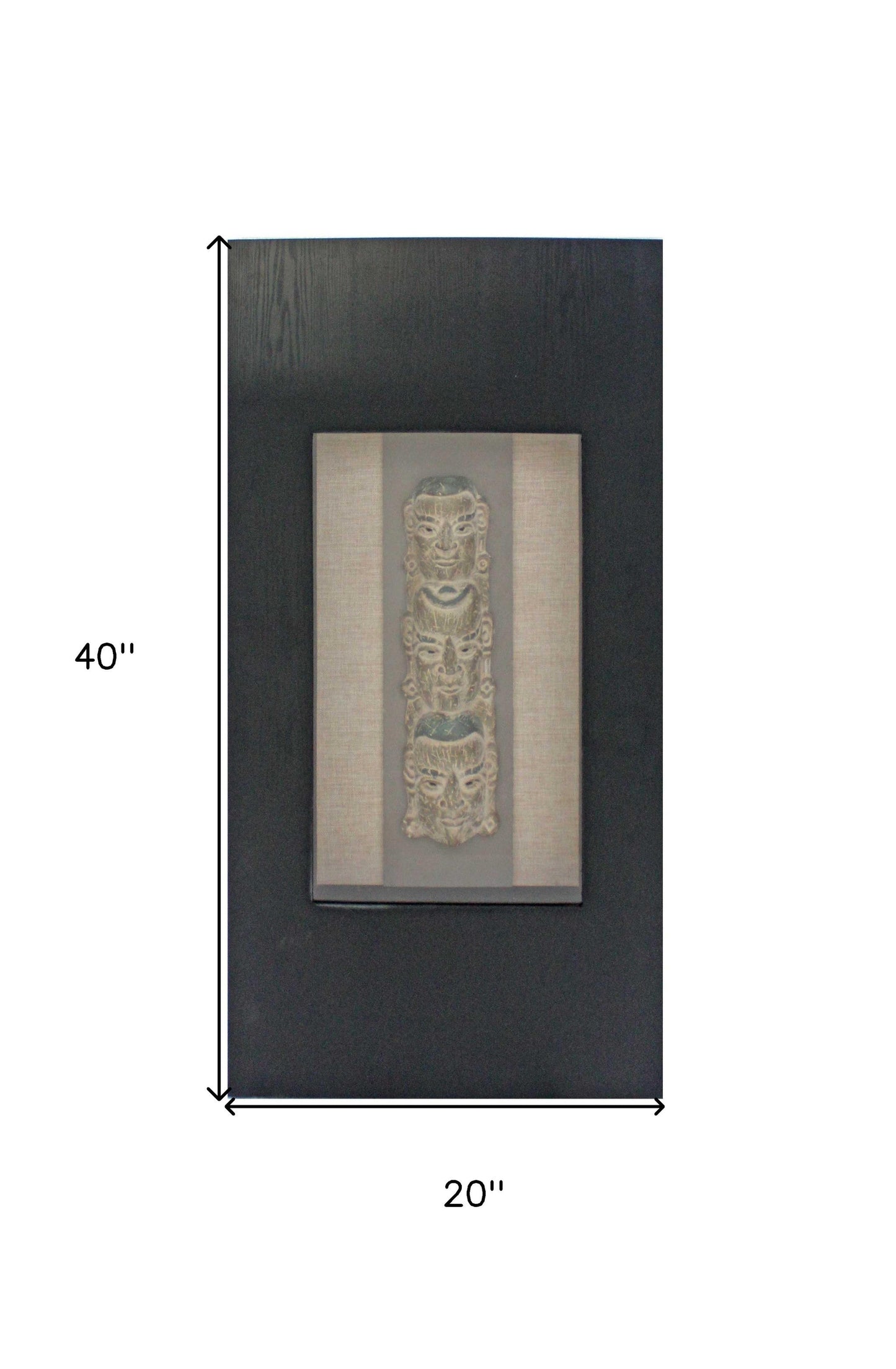 40" X 20" X 3" Black & Brown Facial-Makeup Patterned Plaque - Wall Decor - Homeroots - Flyclothing LLC