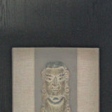 40" X 20" X 3" Black & Brown Facial-Makeup Patterned Plaque - Wall Decor - Homeroots
