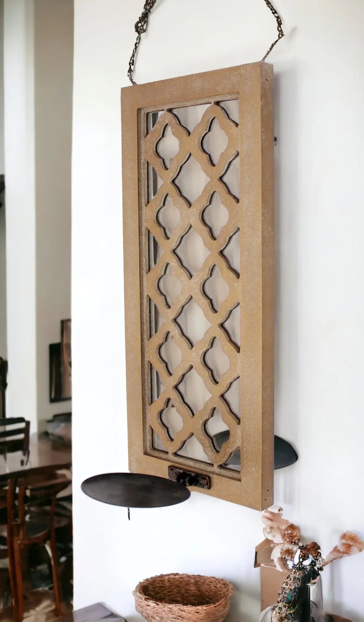 6 X 7.5 X 17 Tan Wooden Cross - Candle Holder Sconce - Homeroots - Flyclothing LLC