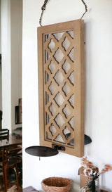 6 X 7.5 X 17 Tan Wooden Cross - Candle Holder Sconce - Homeroots - Flyclothing LLC