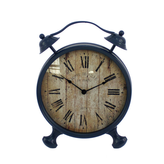 3" Round Blue Glass Analog Wall Clock - Homeroots