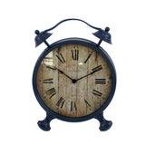 3" Round Blue Glass Analog Wall Clock - Homeroots