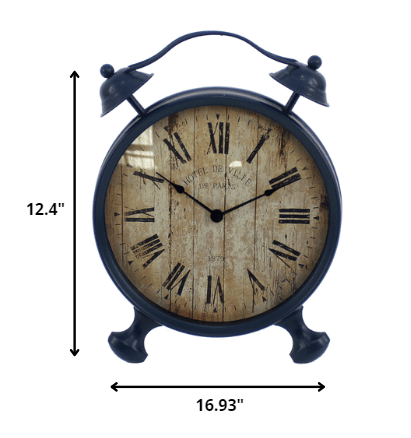 3" Round Blue Glass Analog Wall Clock - Homeroots