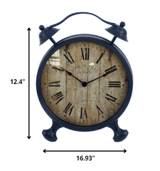 3" Round Blue Glass Analog Wall Clock - Homeroots