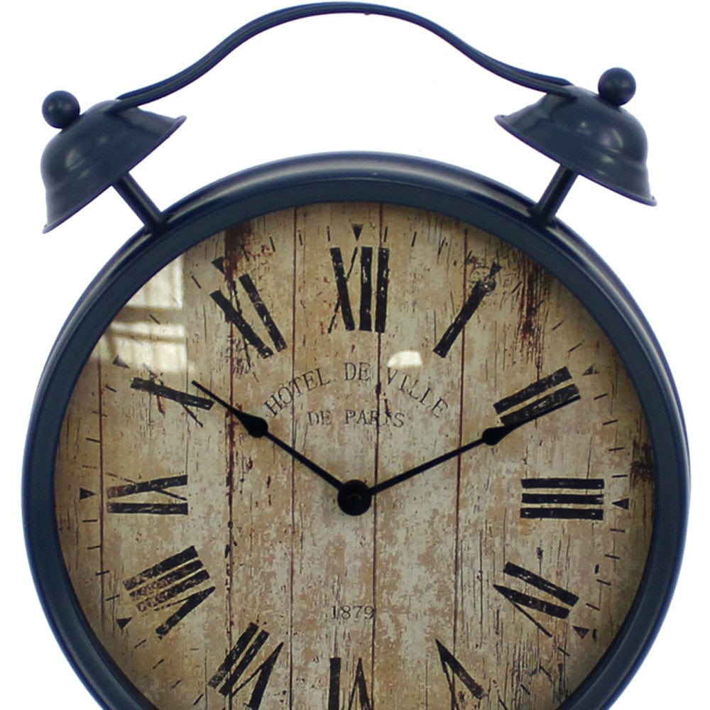 3" Round Blue Glass Analog Wall Clock - Homeroots