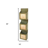 42" X 10" X 5" Green Rustic Vertical - Newspaper & Magazine Rack - Homeroots - Flyclothing LLC