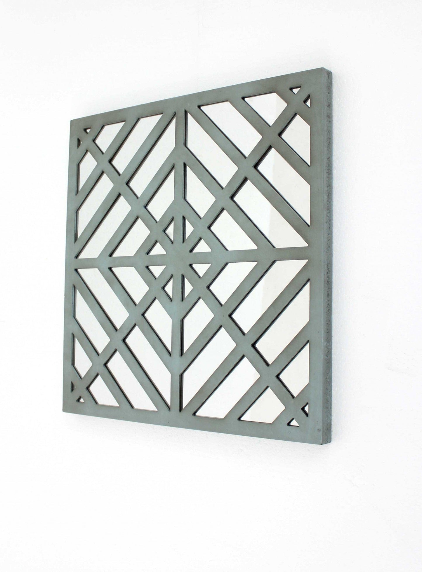 24" X 24" X 1" Blue Mirrored Square Wooden Wall Decor - Homeroots - Flyclothing LLC