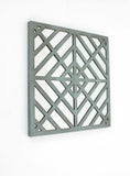 24" X 24" X 1" Blue Mirrored Square Wooden  Wall Decor - Homeroots