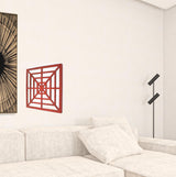 24" X 24" X 1" Red Mirrored Wooden Wall Decor - Homeroots - Flyclothing LLC