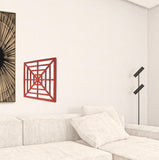 24" X 24" X 1" Red Mirrored Wooden  Wall Decor - Homeroots
