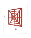 24" X 24" X 1" Red Mirrored Wooden Wall Decor - Homeroots - Flyclothing LLC