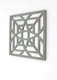 24" X 24" X 1" Gray Mirrored Square Wooden  Wall Decor - Homeroots