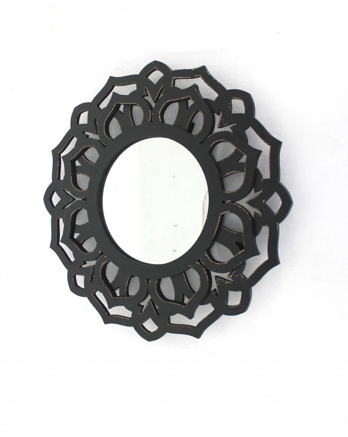Black Round Accent Mirror - Homeroots - Flyclothing LLC