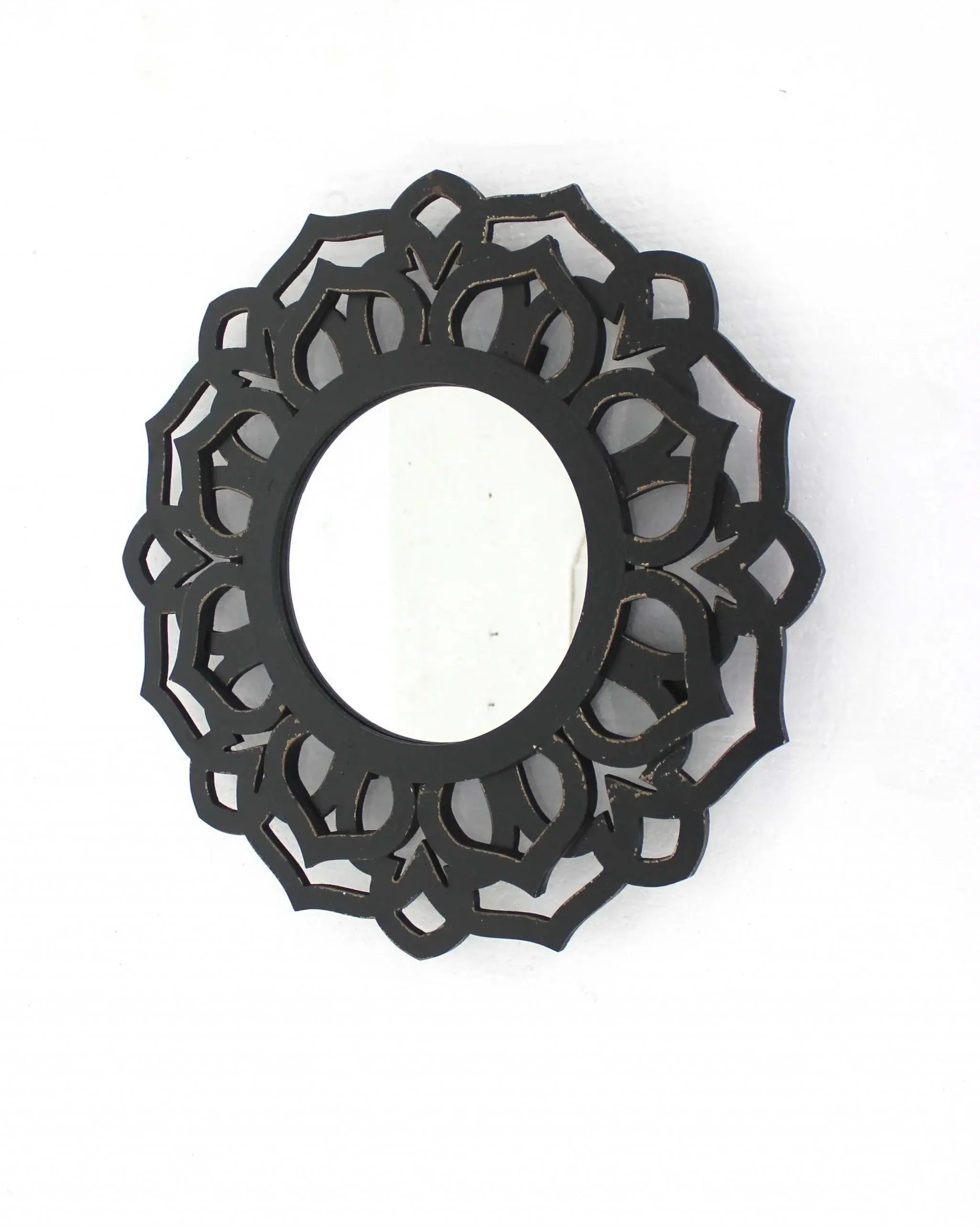 Black Round Accent Mirror - Homeroots - Flyclothing LLC