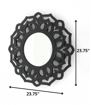 Black Round Accent Mirror - Homeroots - Flyclothing LLC