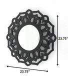 Black Round Accent Mirror - Homeroots - Flyclothing LLC