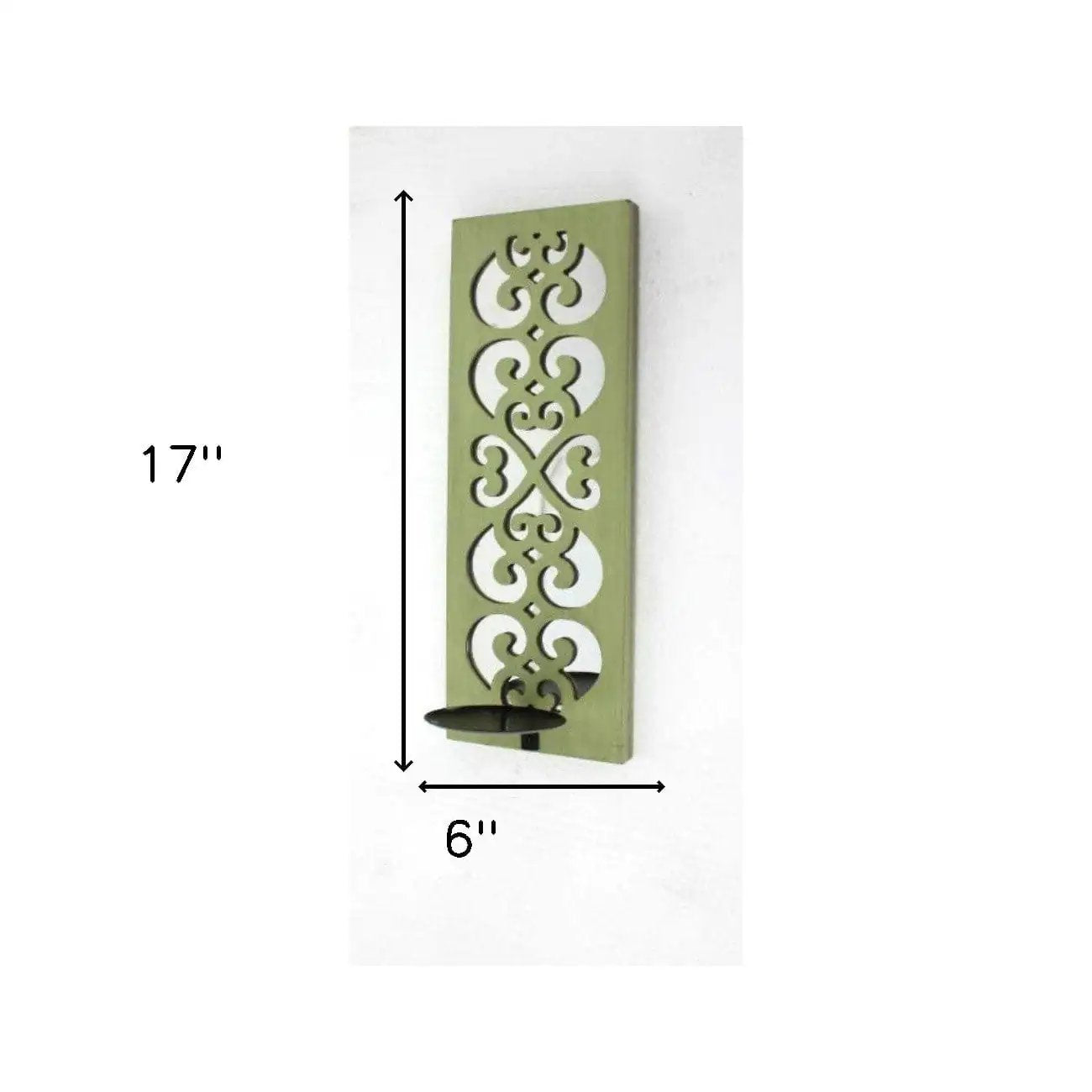 17" X 6" Green Wood Wall Decor - Homeroots - Flyclothing LLC