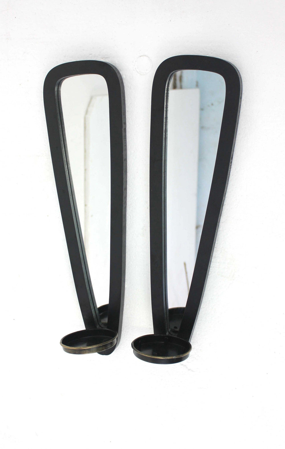5 X 5.75 X 20.5 Black Wooden - Candle Holder Sconce Set - Homeroots